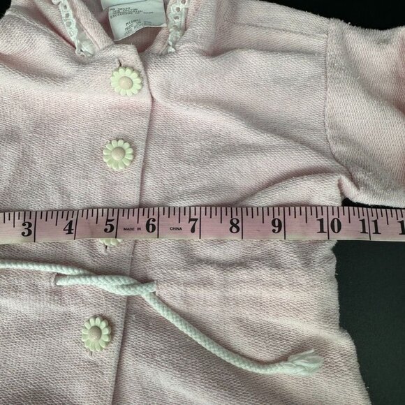 VTG KoKom Kids Pink Jacket Size 18 Month Flower Buttons Hooded - Picture 6 of 10